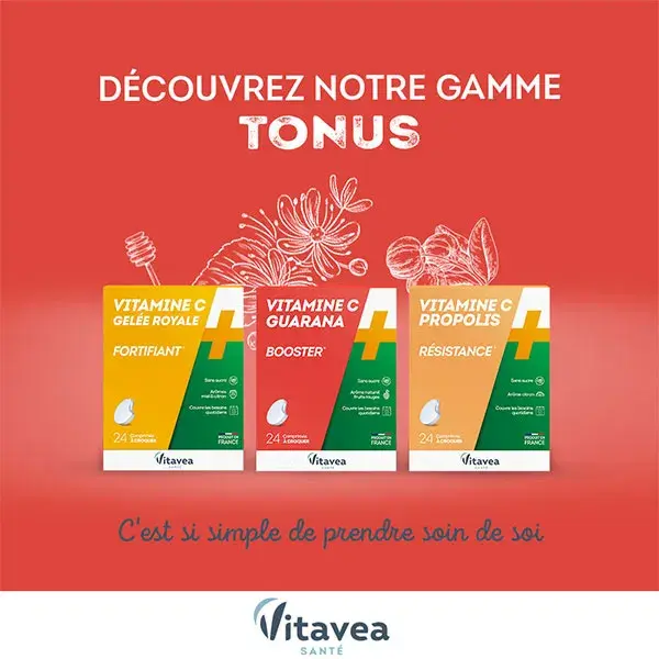 Vitavea Vitamina C + Reforço de Guaraná 24 comprimidos mastigáveis