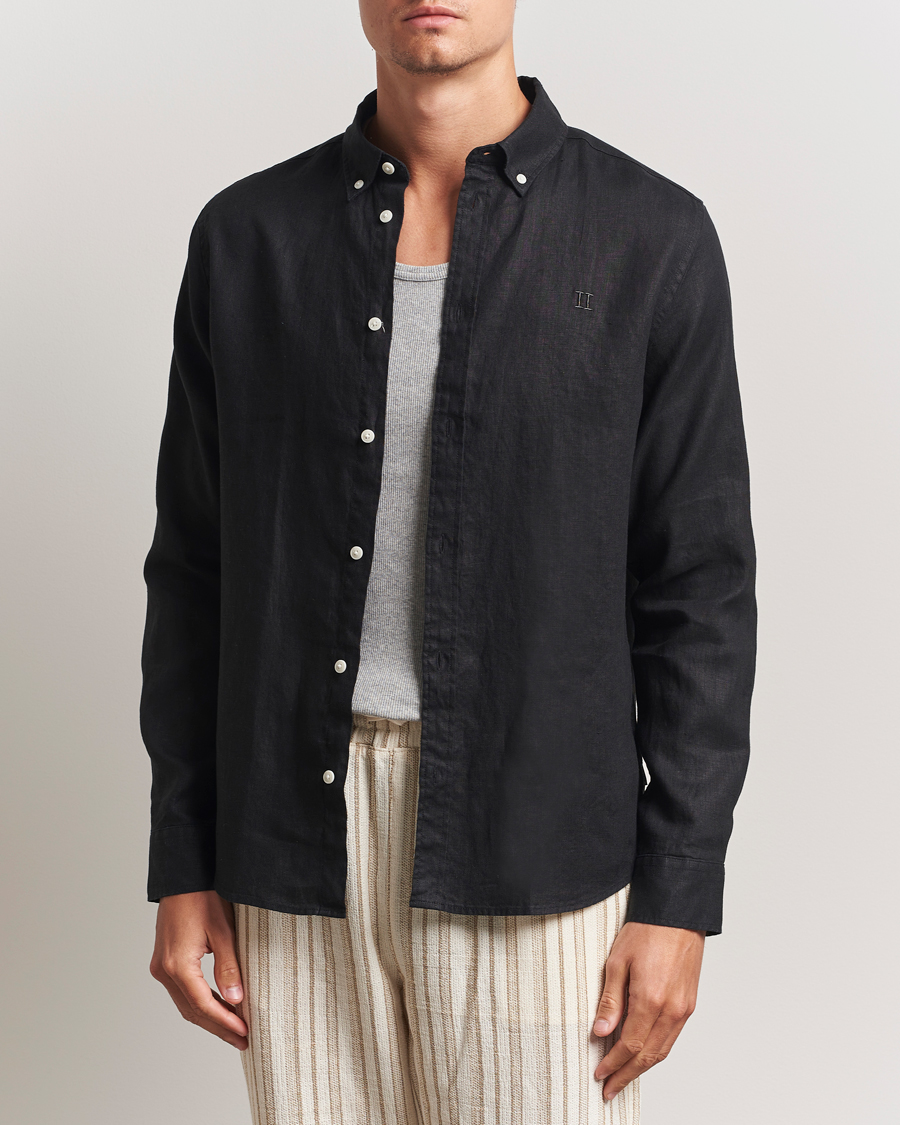 Les Deux Konrad Linen Shirt Black