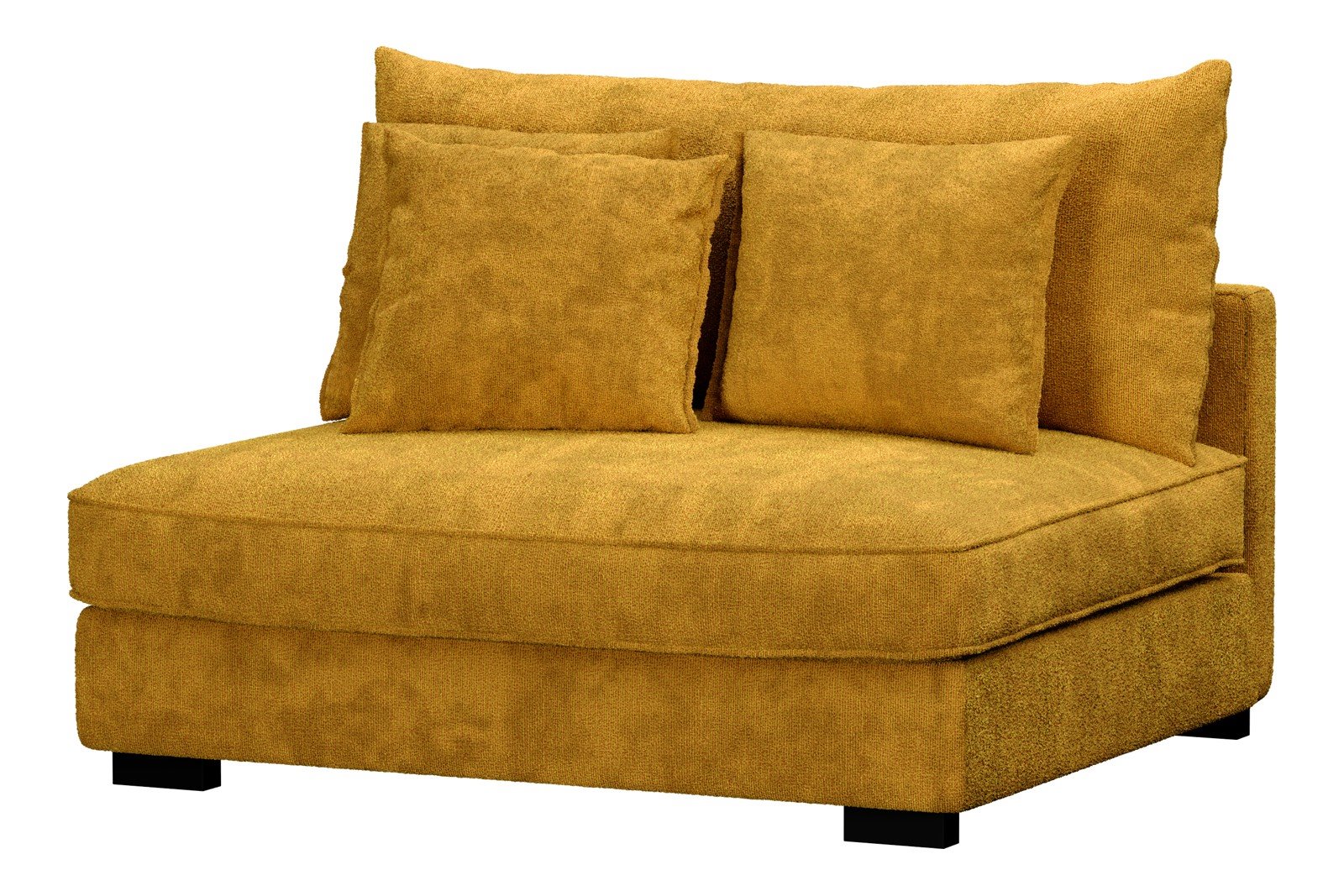 Rossi 2-seter uten arm Tekstil Genesis 10 Golden Yellow med sorte ben. Std. Komfort.