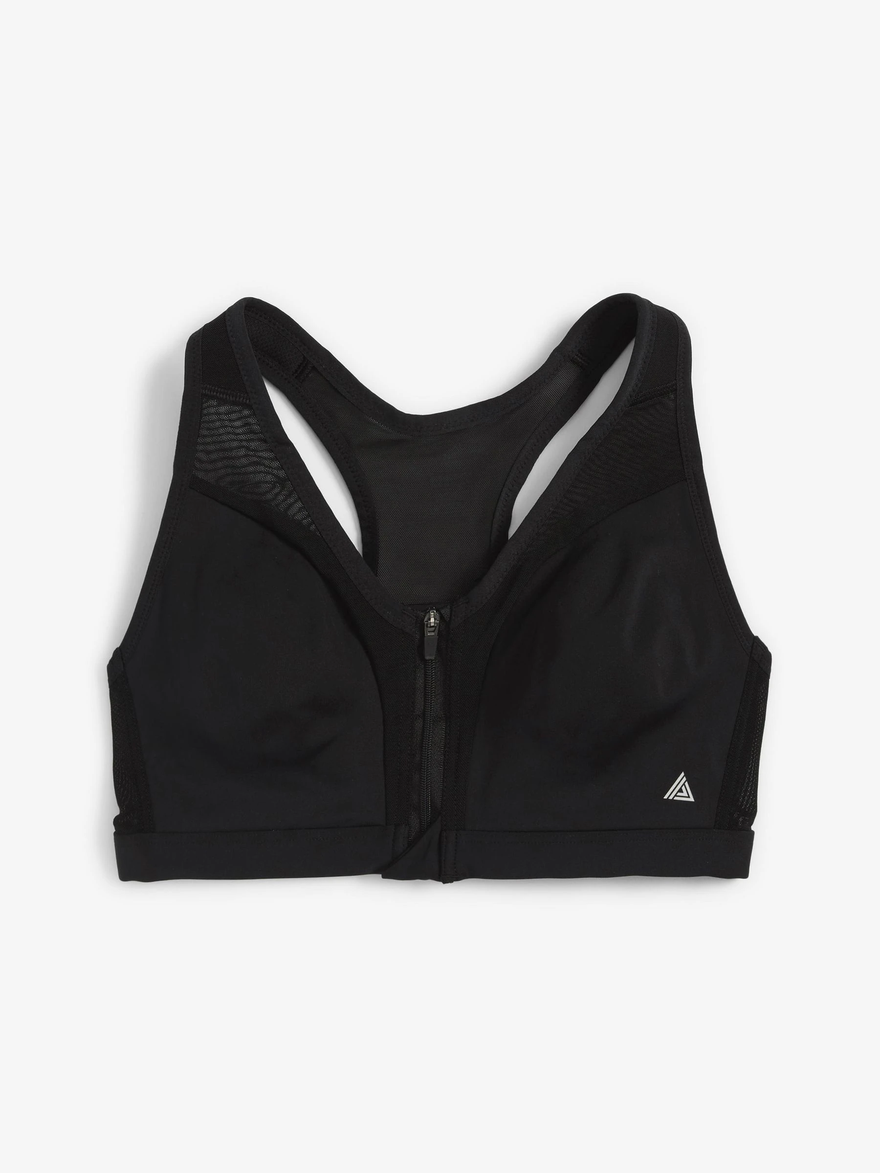 Zwart - B-GG Active Sports high impact Dry Tech-sportbeha met rits aan de voorkant