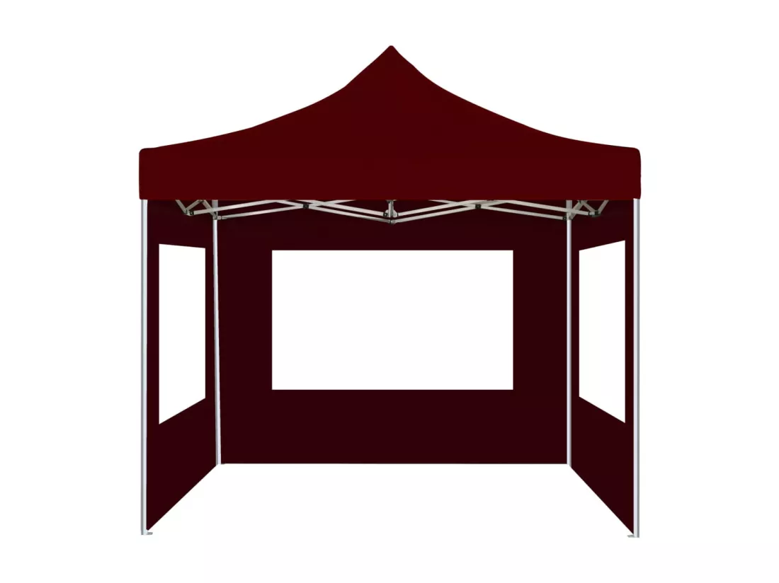 Tente de réception pliable avec parois Aluminium 3x3 m Bordeaux