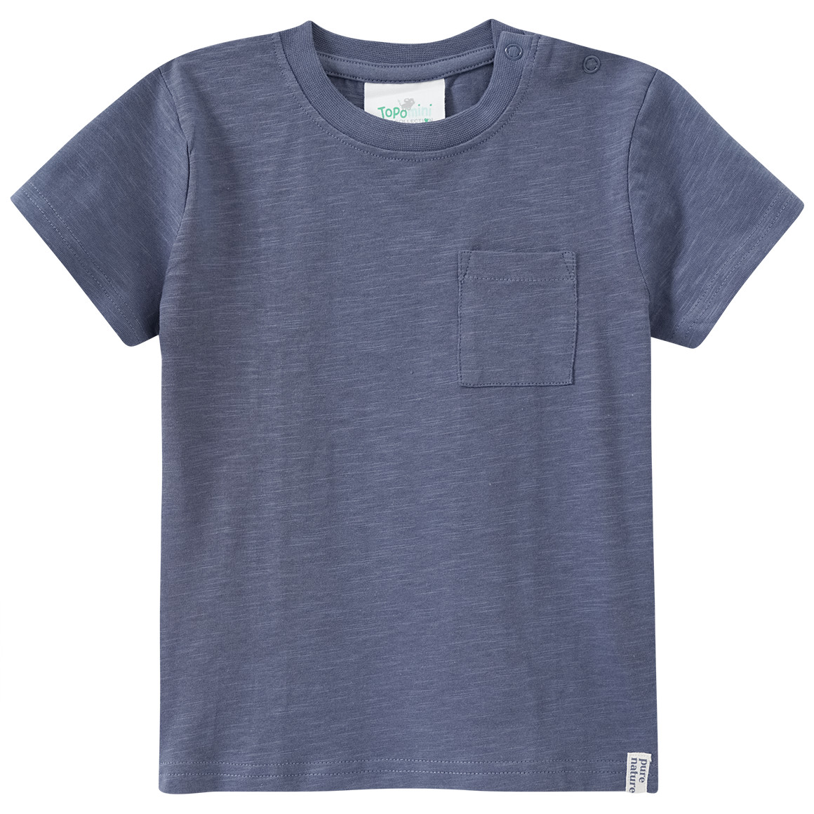 Topomini Pure Collection Baby T-Shirt im Basic-Look blau