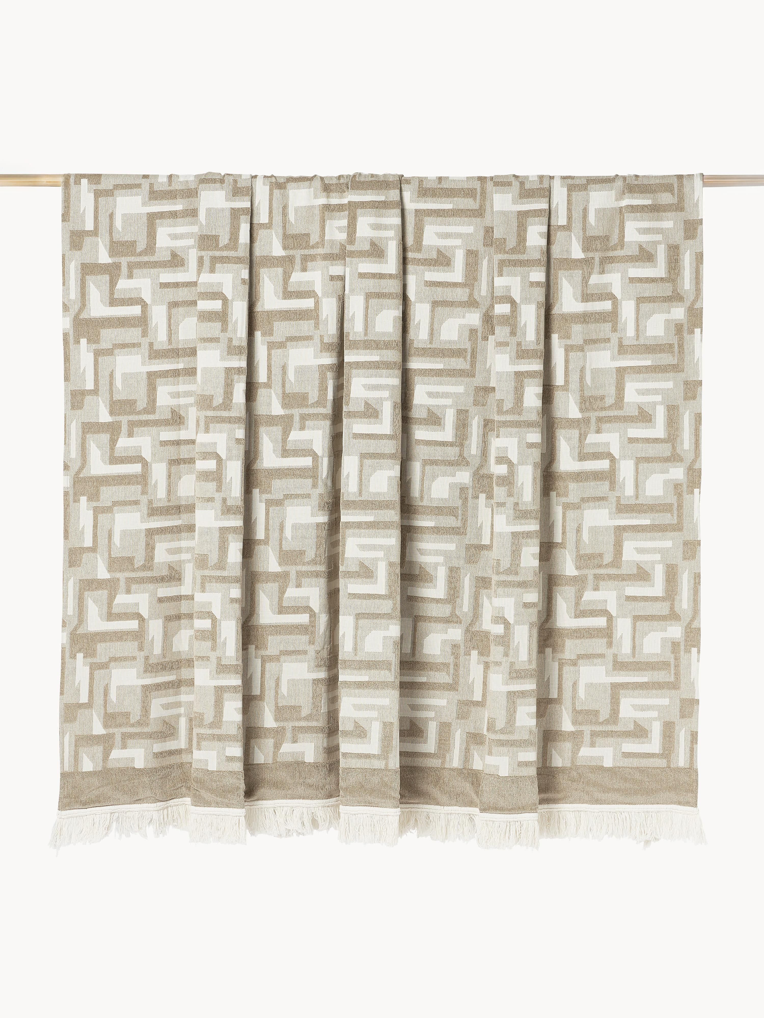 Jacquard bedsprei Fran met franjes