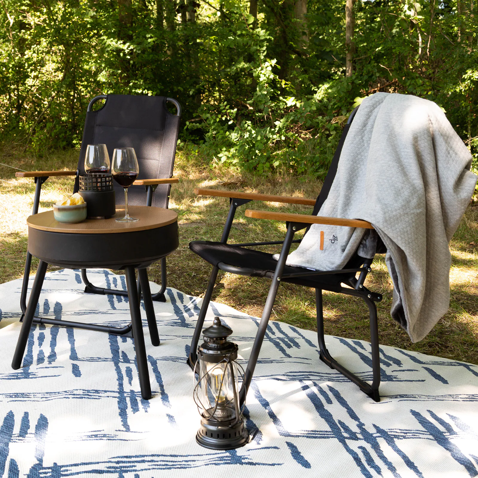 HUMAN COMFORT Campingstuhl Ocana 3D Garten Stuhl Klappstuhl Faltstuhl Alu Holz