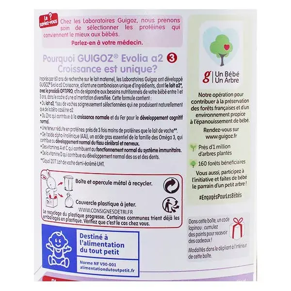 Leite de crescimento Guigoz Evolia A2 - 3ª etapa - 800g