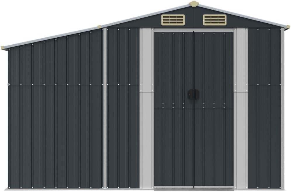 Kangmusi Gerätehaus Anthrazit 277x192,5x179 cm Verzinkter Stahl, Anthrazit 3188292