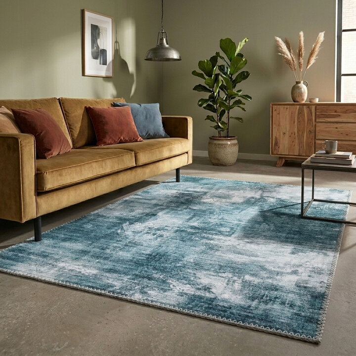 Modern vloerkleed - Strong Turquoise | Stijlvol