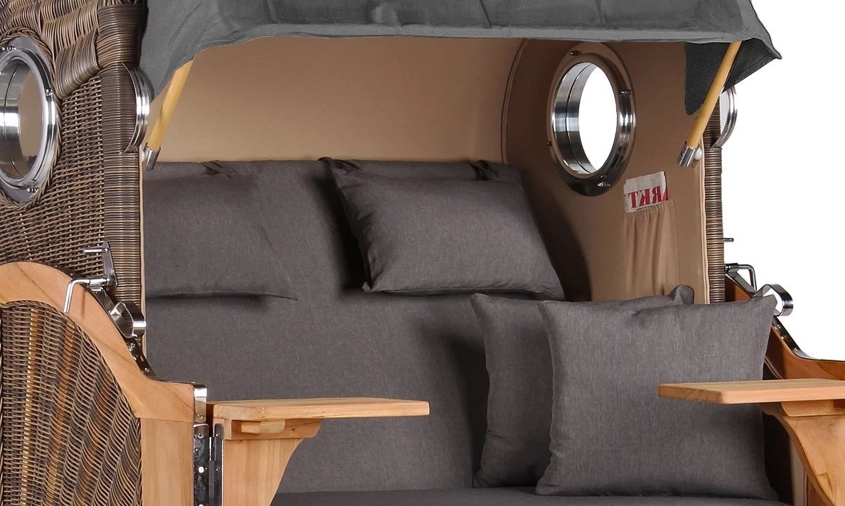 Strandstoel Rantum teak PE grijs design 551