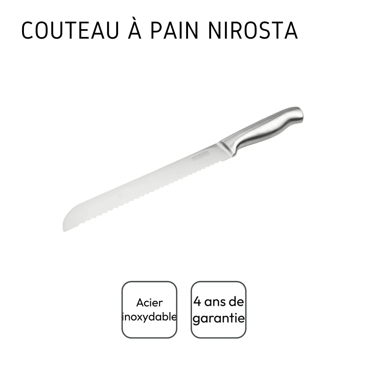 Couteau à pain en inox 33,5 cm en tout