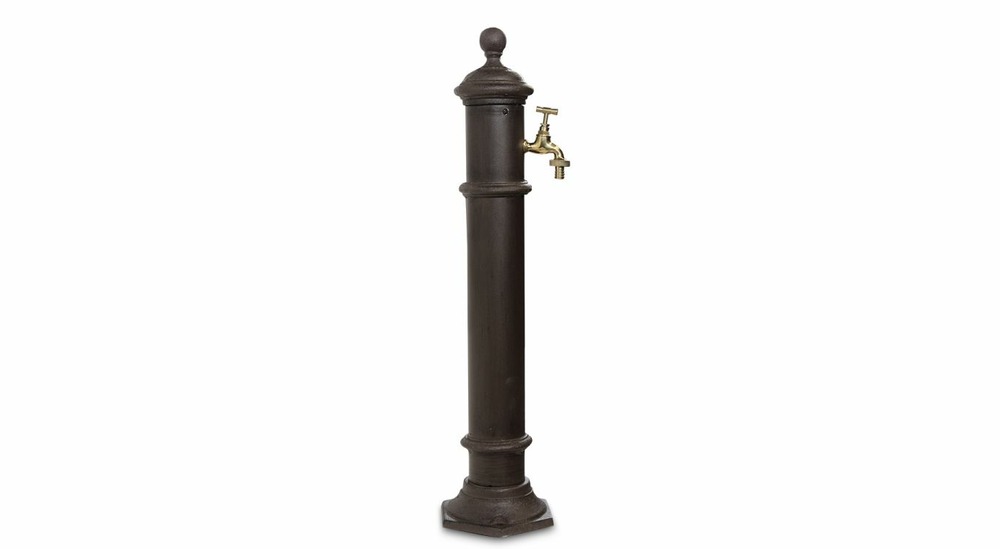 Fontaine de jardin métal marron 17x19x73cm