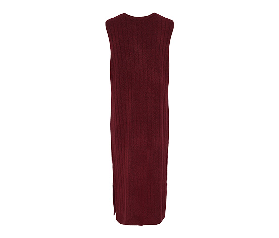 Geripptes Strickkleid, rot