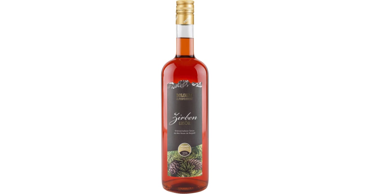 Dolomiti Zirbenlikör 25% 1,0 Liter (Einweg)