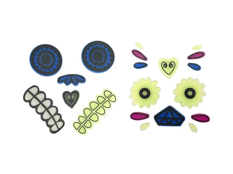 Dia De Los Muertos Stickers Gel Glow In The Dark 2 delig