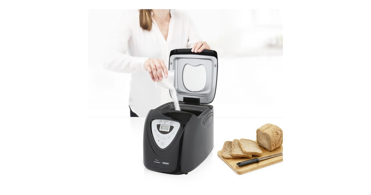 Princess152009 Broodbakmachine  (Zwart/zilver, Voor het maken van brood, cake, jam, yoghurt en rijst)