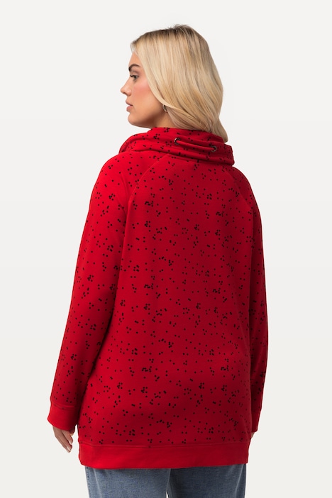Sweatshirt, Pünktchen, Stehkragen, Taschen, Langarm