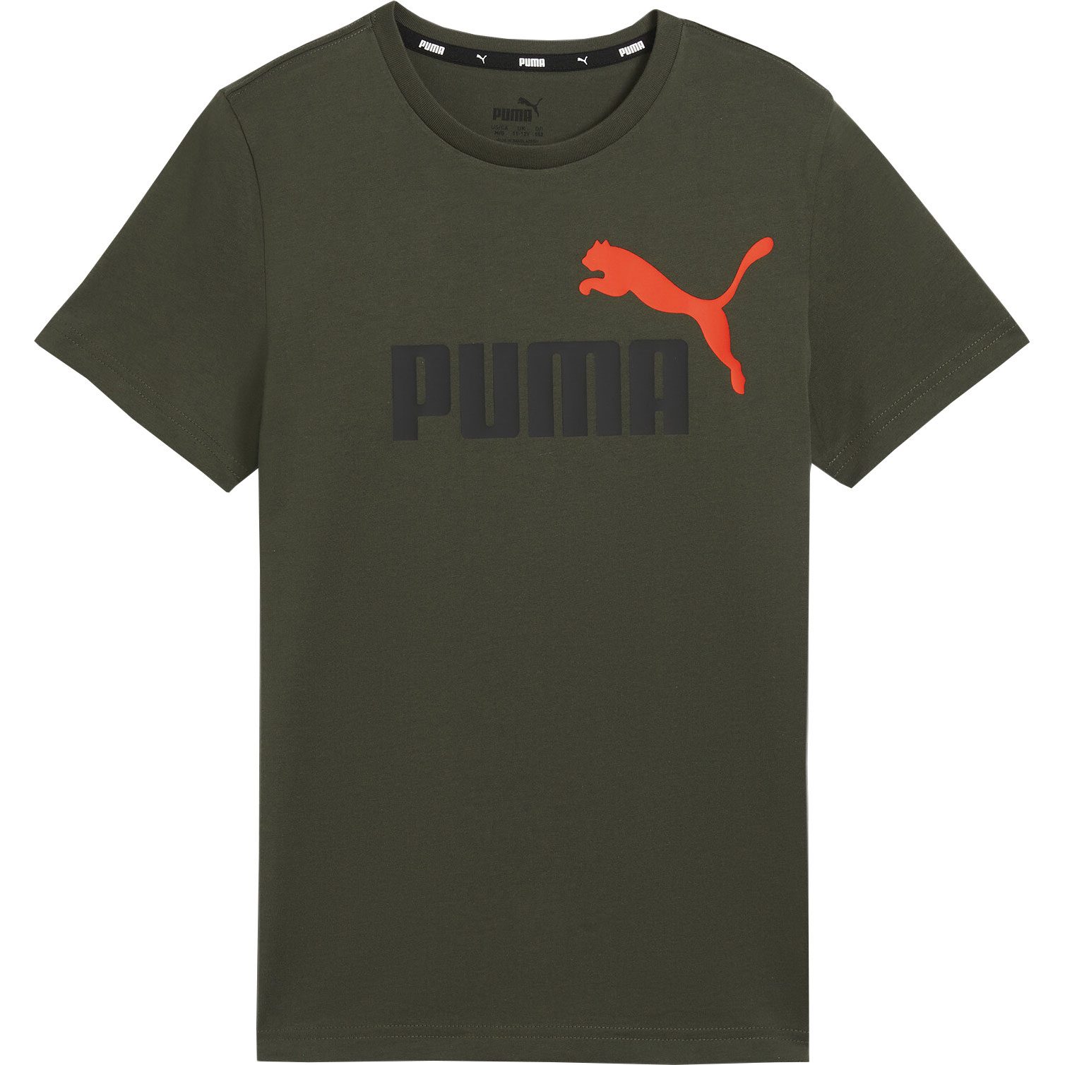 Puma Essentials+ 2 Col Logo T-Shirt Jungen dark olive