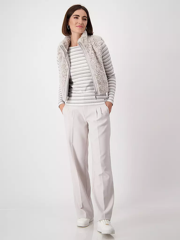 MONARI Gilet in Felloptik creme