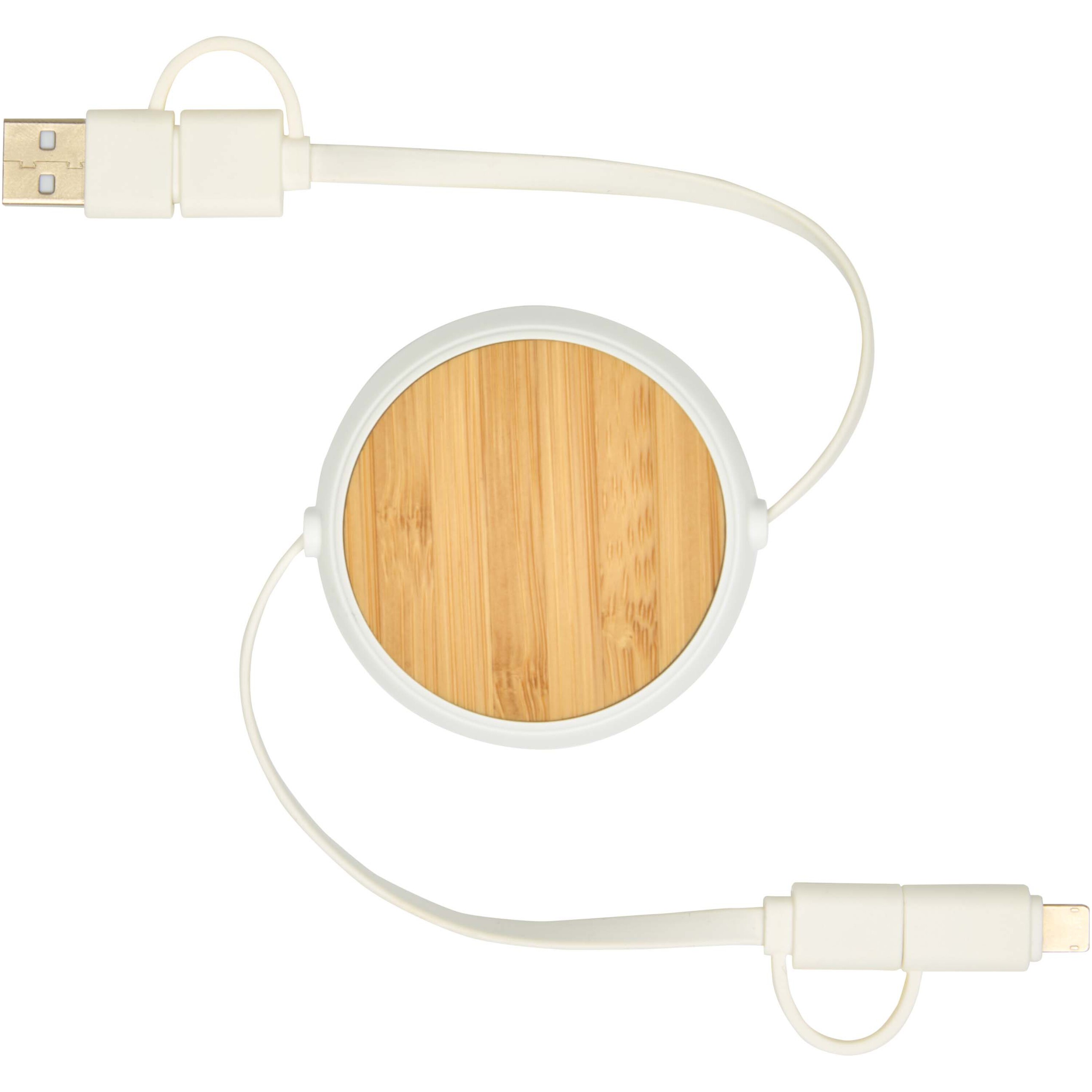 PF Concept 124419 - Câble rétractable 5 en 1 Chechia de 100 cm en plastique recyclé pour la synchronisation des données et la charge rapide de 45 W
