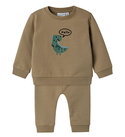 Name It Sweatshirt - NbmVonne - WeatheRød Teak/Dinosaur