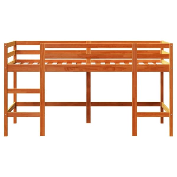 vidaXL Køyeseng for barn med stige voksbrun 80x200 cm heltre furu