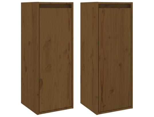 VIDAXL - Etagère Armoires murales 2pcs marron miel 30x30x80cm bois de pin mas...