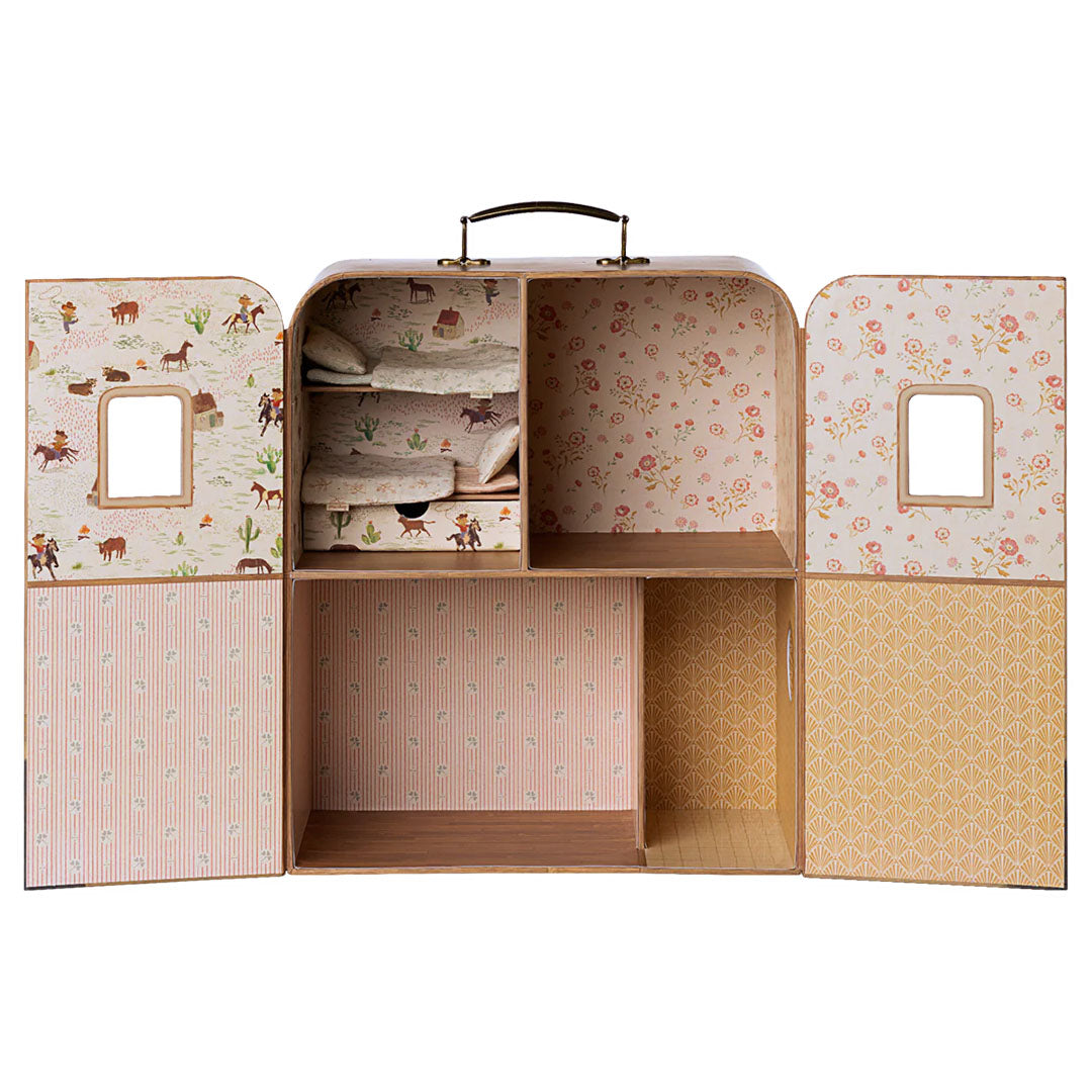maileg poppenhuis koffer voor kleine broer en zus muis - 34 cm