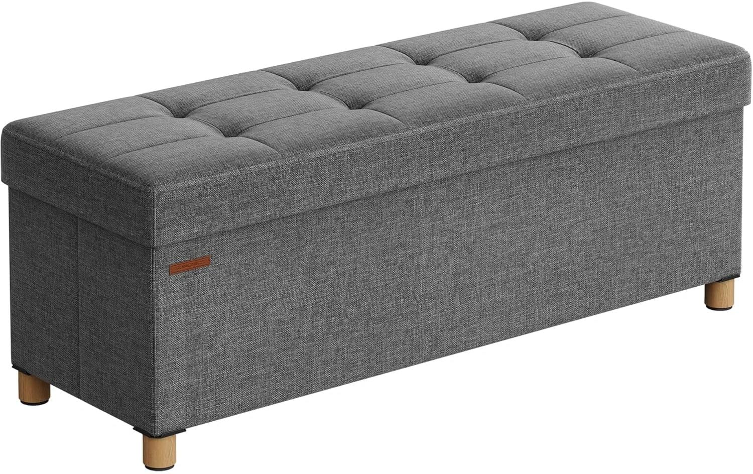 Sitztruhe Ottomane 110 x 40 cm, GrauSitzbank mit Stauraum