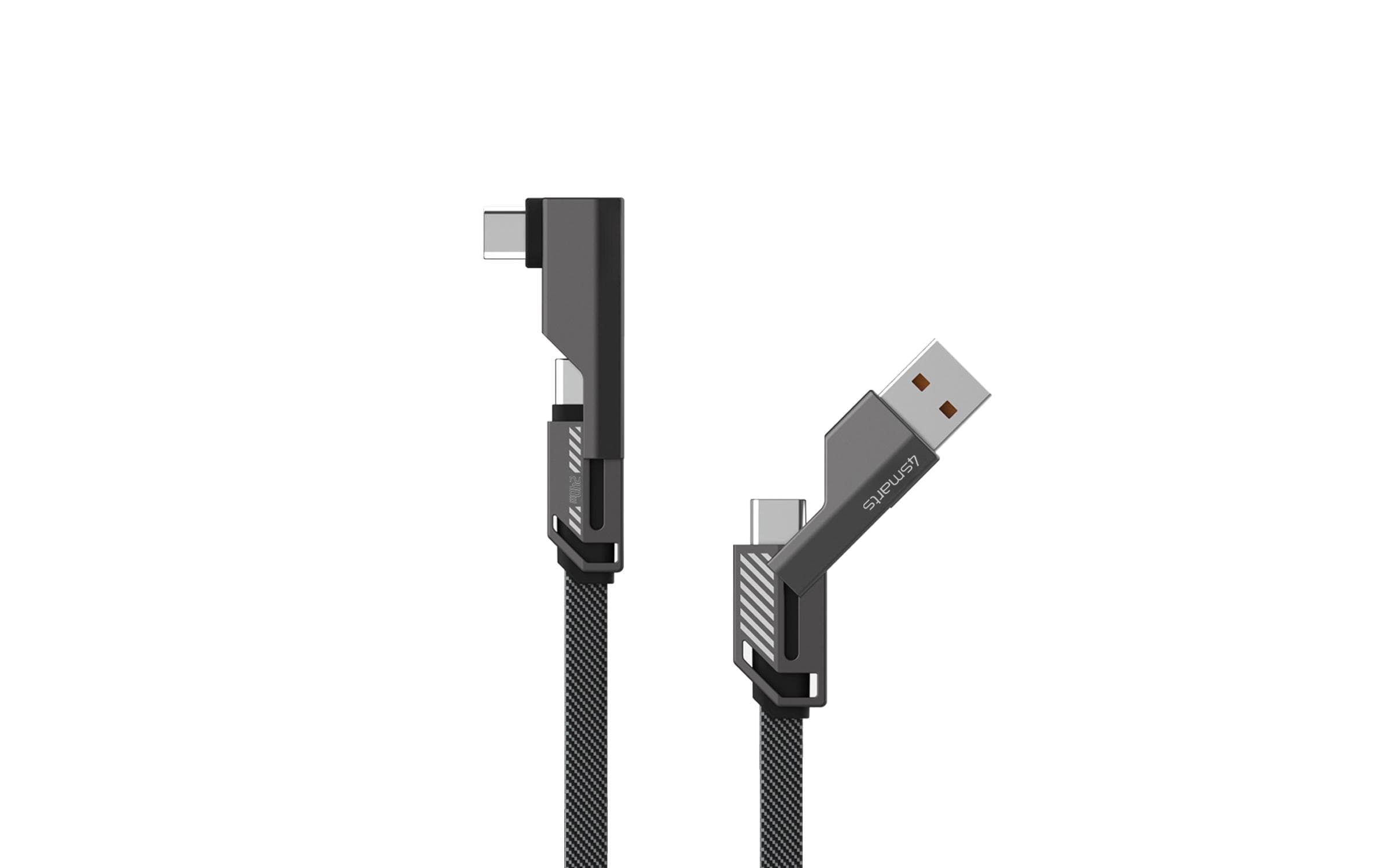 ComboCord Flat Right Angle 240W USB A/USB C - USB C 1.5 mUSB-C Kabel ComboCord Flat Right Angle 240W, 1.5m, graphit, Winkelstecker