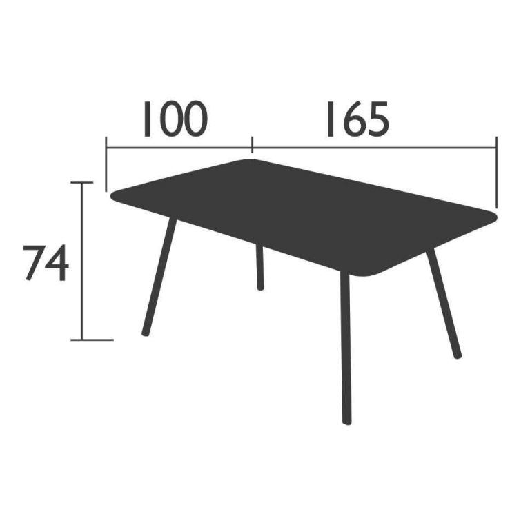 Fermob Luxembourg tuintafel 165x100 Anthracite