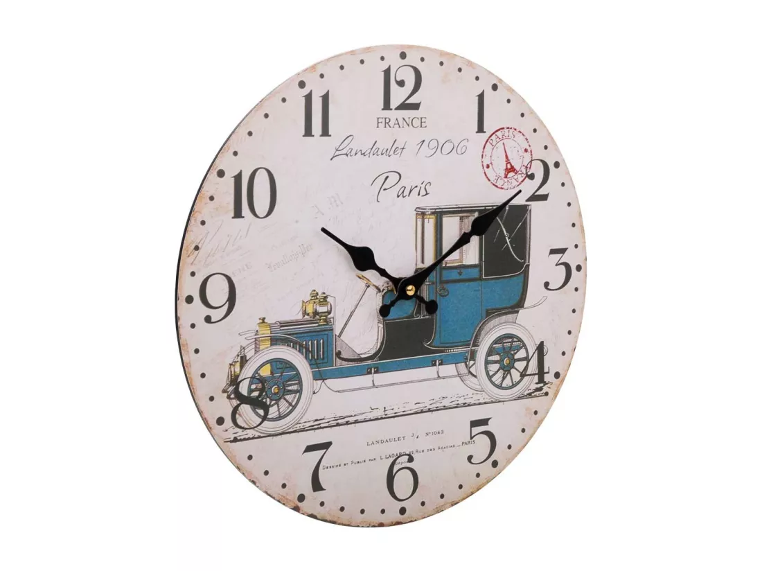 Horloge murale en bois blanc d34x2h