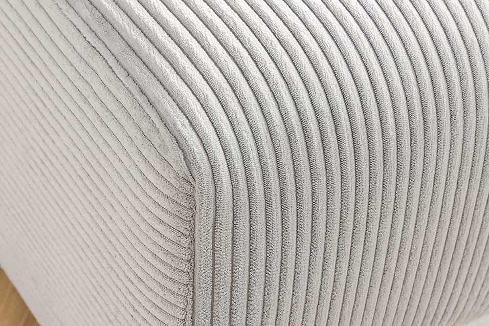 Moderner Hocker ELEGANCIA 110cm champagner beige Cord Fußhocker Sitzhocker