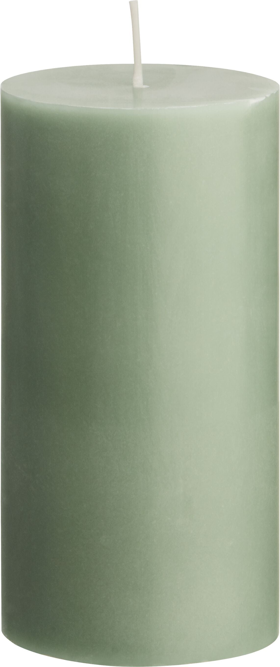 ORGANIC Zylinderkerze - Pastell-Grün / H: 12.0 cm