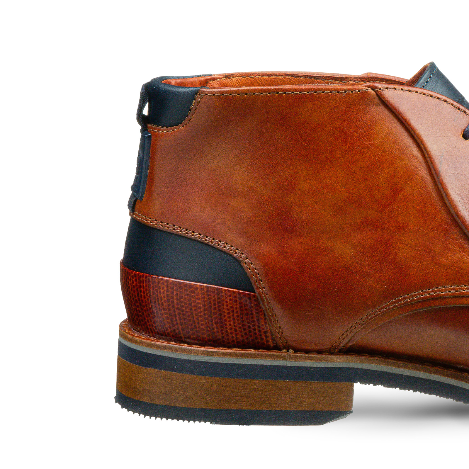 Cognac leren veterboots