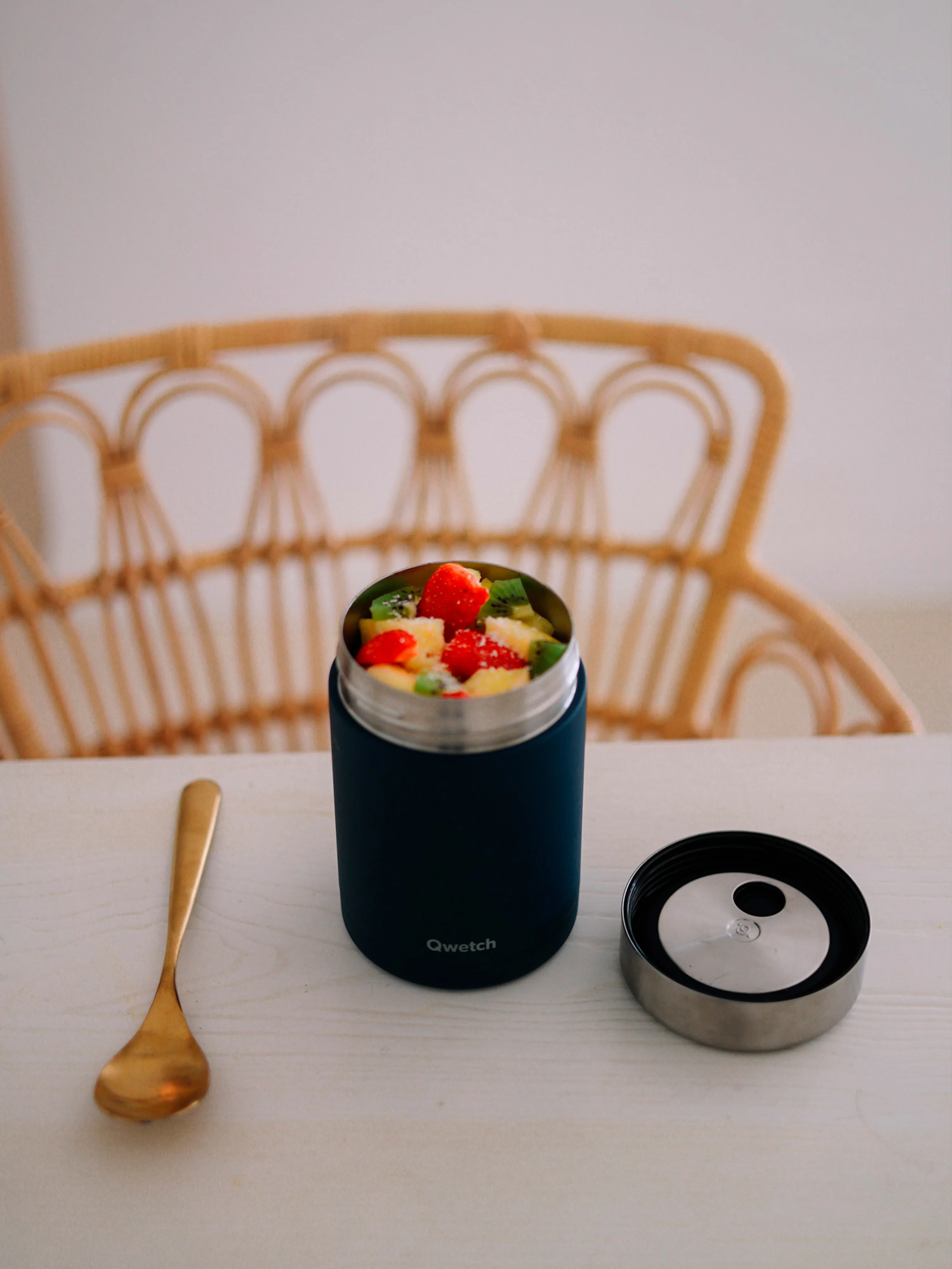 Boîte Repas Isotherme Granite Bleu - Qwetch