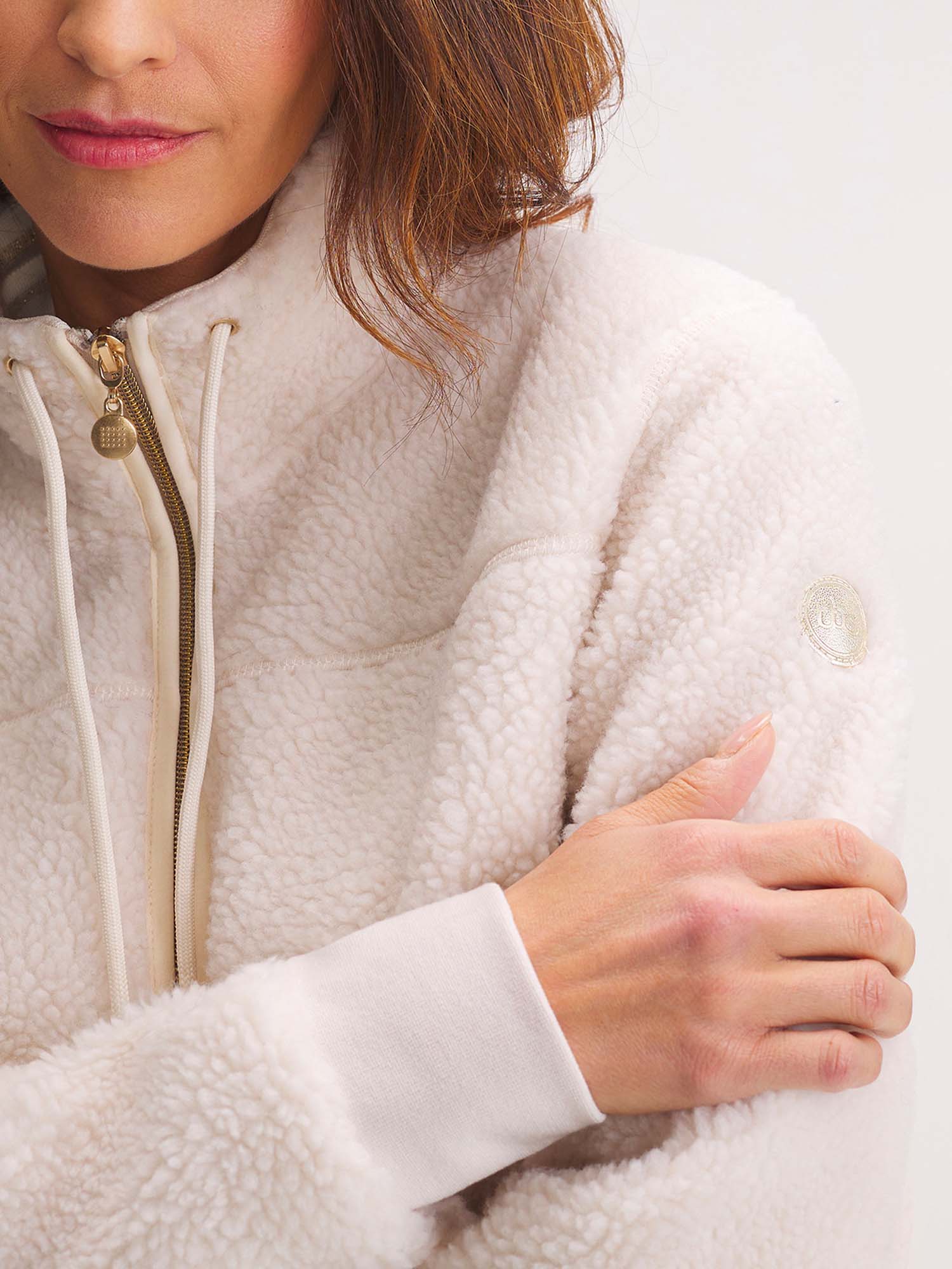 Polaire Zippée Femme Sherpa Ecru