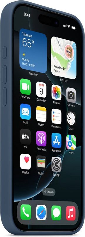 Apple Silicone Backcover MagSafe voor de iPhone 16 Pro Denim