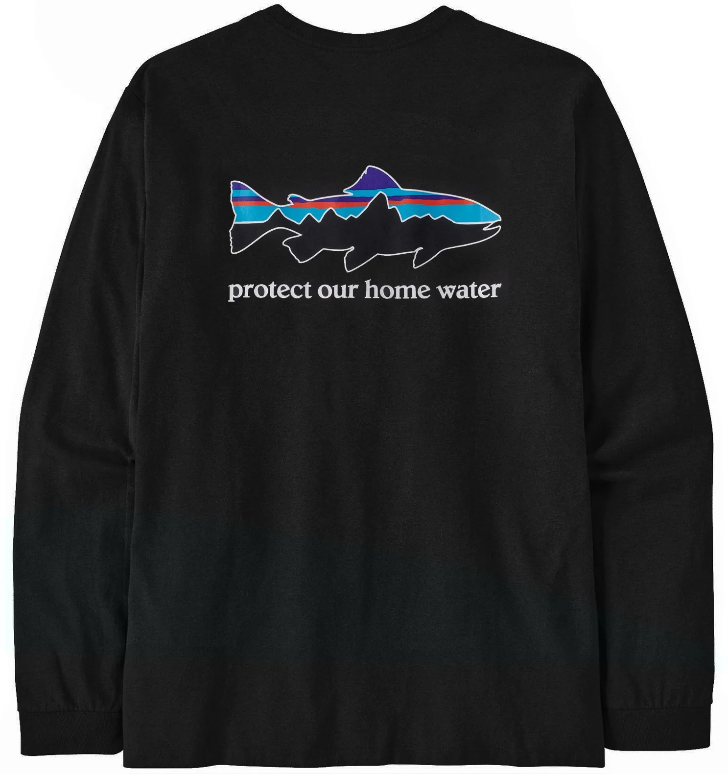 Patagonia M's L/S Home Water Trout Responsibili-Tee Black