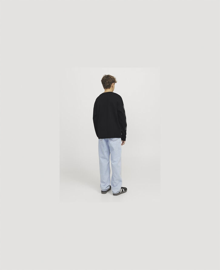 Jack & Jones JCOREFLEX TEE LS CREW NECK STYD AW Sort