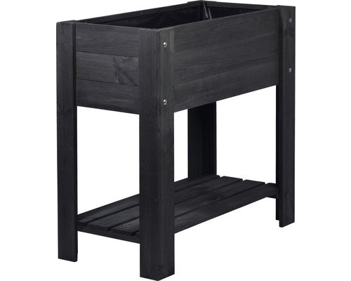 Verhoogde tuinbak op palen Dobar Auvergne incl. beplantingsliner 80 x 40 x 78 cm antraciet