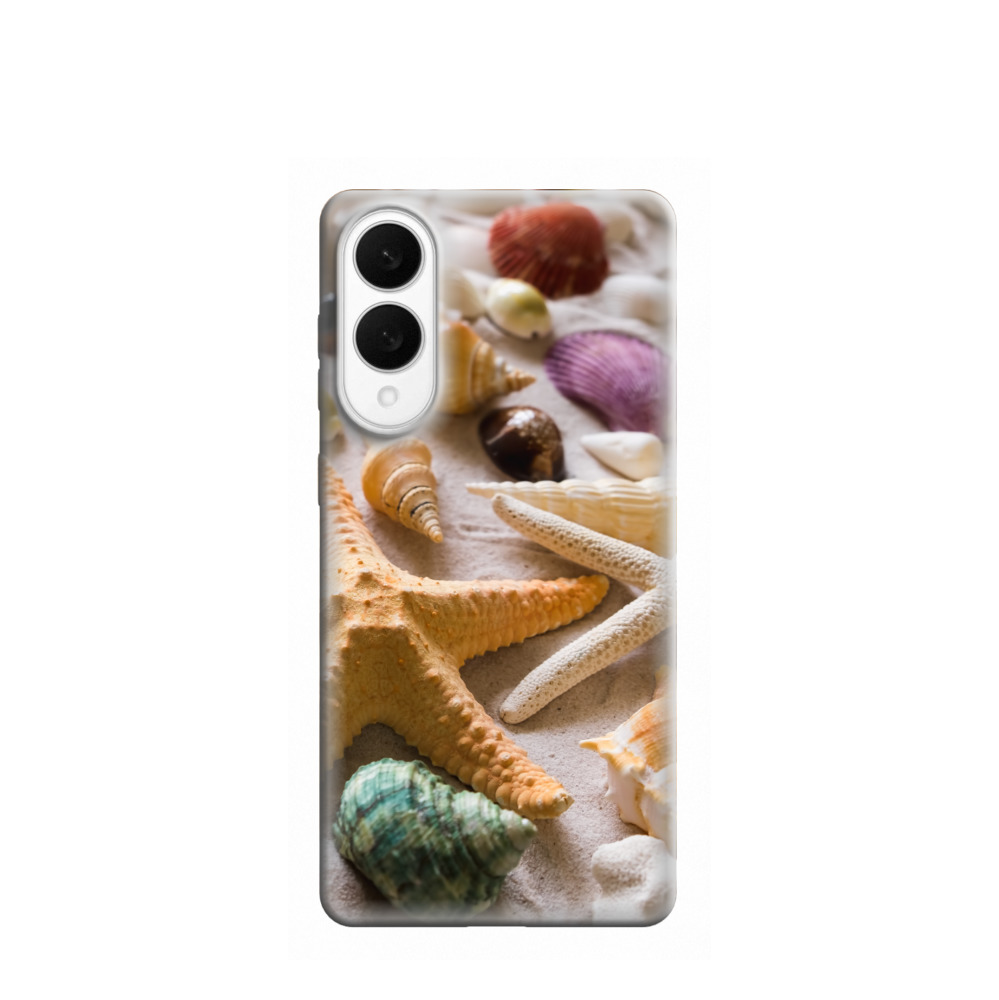 Samsung Galaxy S25 Edge Gummi Hülle Strand Muschel - Braun