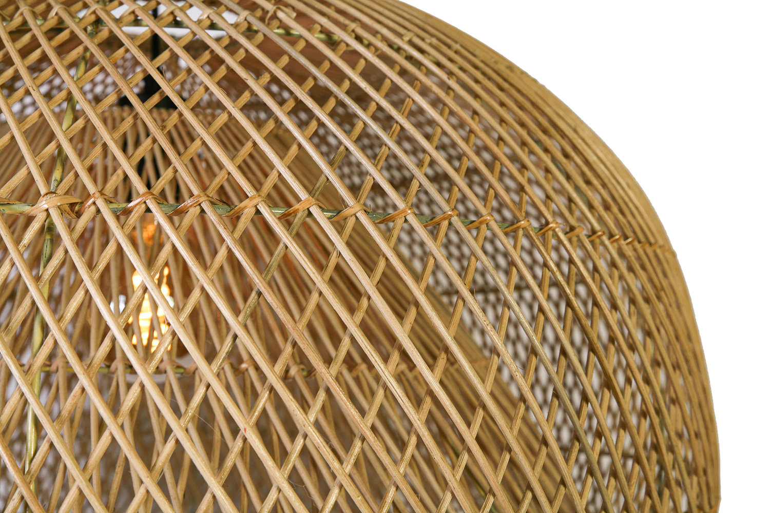 Hanglamp rotan dubbele bol 60 cm