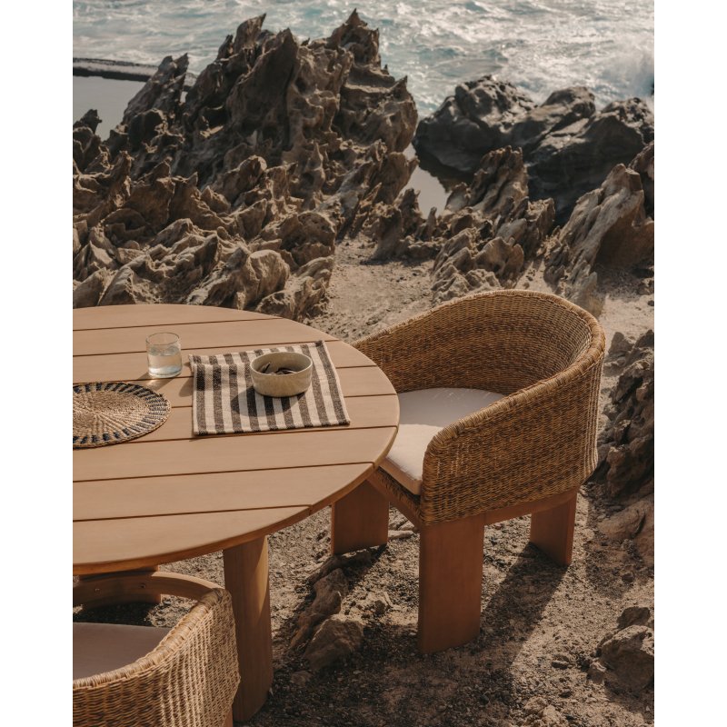 Chaise Xoriguer en rotin synthétique et bois d’eucalyptus
