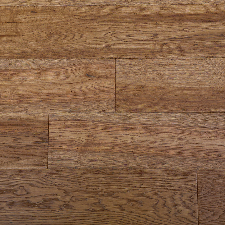 Parquet contrecollé clipsable Skara M en chêne verni brun rustique