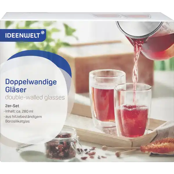 Doppelwandige Gläser 2er-Set