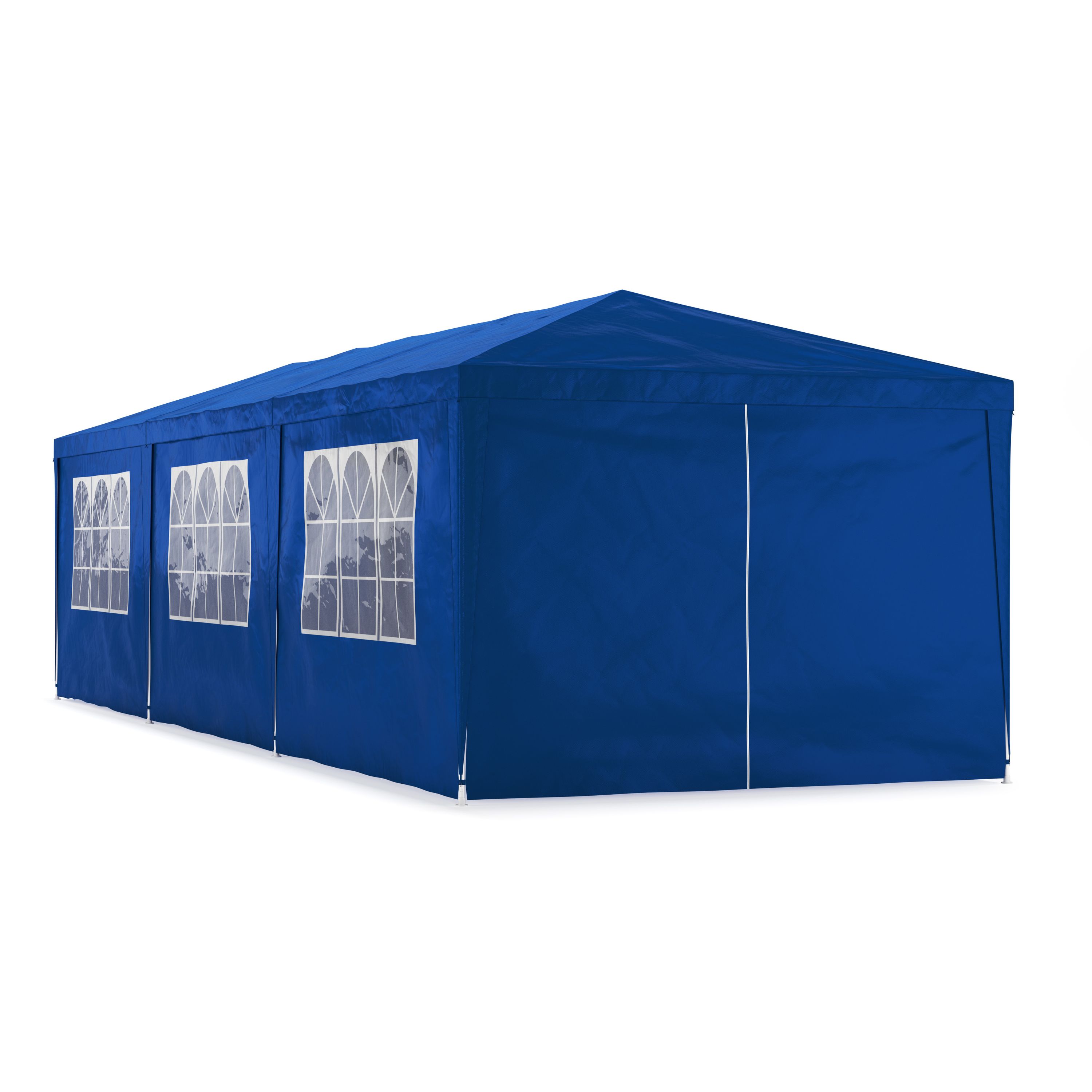 Partyzelt MARIS 9 x 3 m blau inkl. 8 Seitenwände