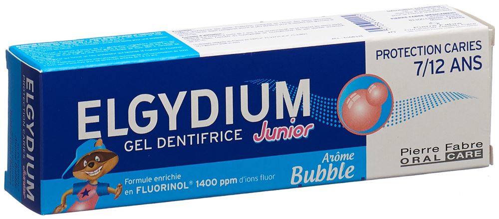 ELGYDIUM Junior Bubble 7-12 Jahre Zahnpasta<br>50 ml, Zahnpasta