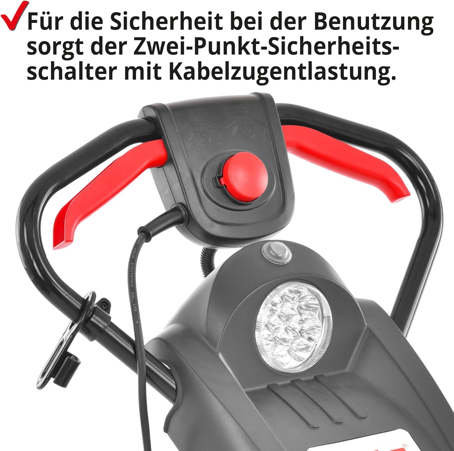 HECHT Elektro Schneefräse – leistungsstarke 2000 Watt – 51 cm Arbeitsbreite – LED-Scheinwerfer – 33 cm Arbeitshöhe – 9 m Auswurfweite – Kabelzugentlastung – 2-Hand Sicherheitsschalter
