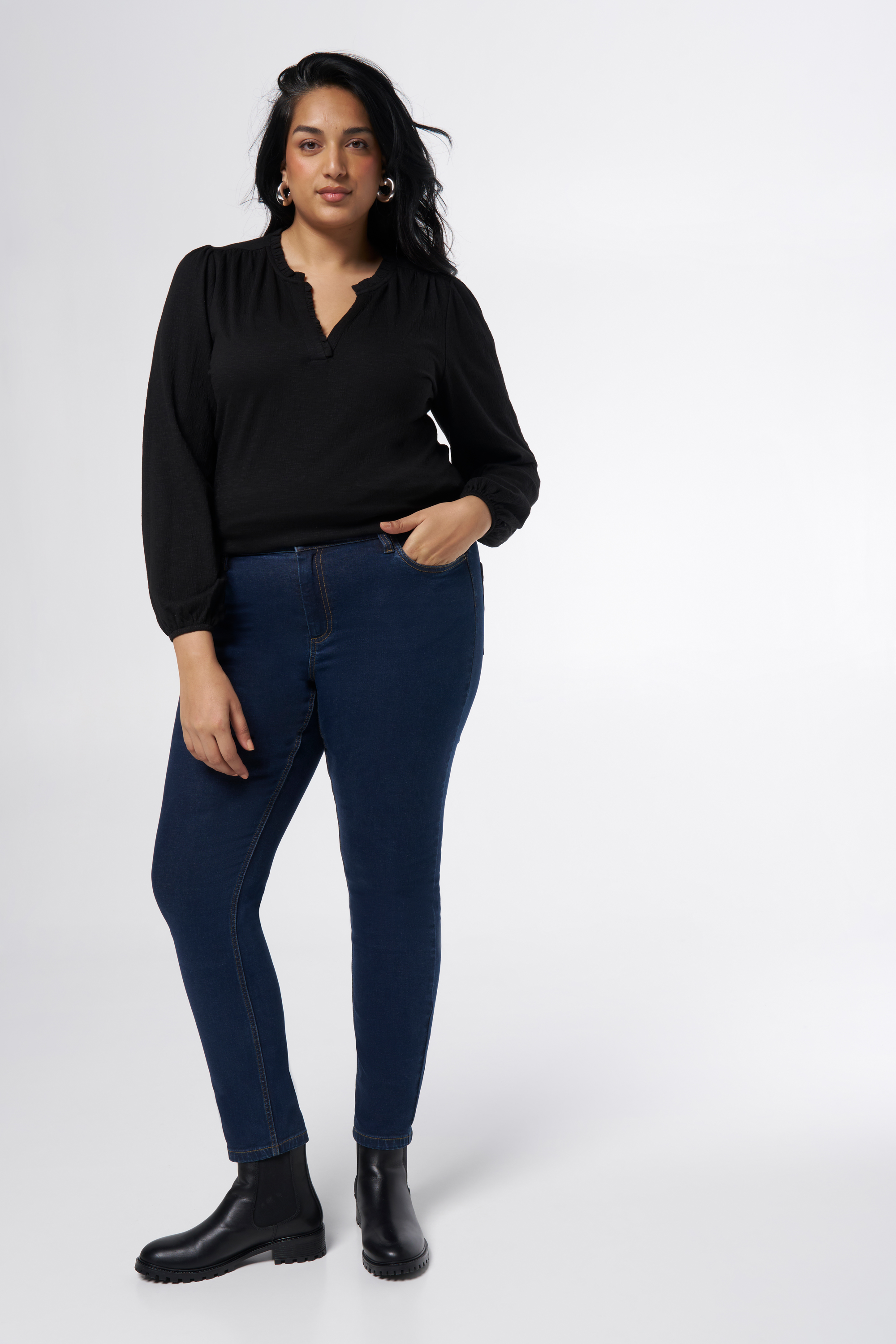 Slim leg jeans IRIS met stretch Rinse Washed Denim