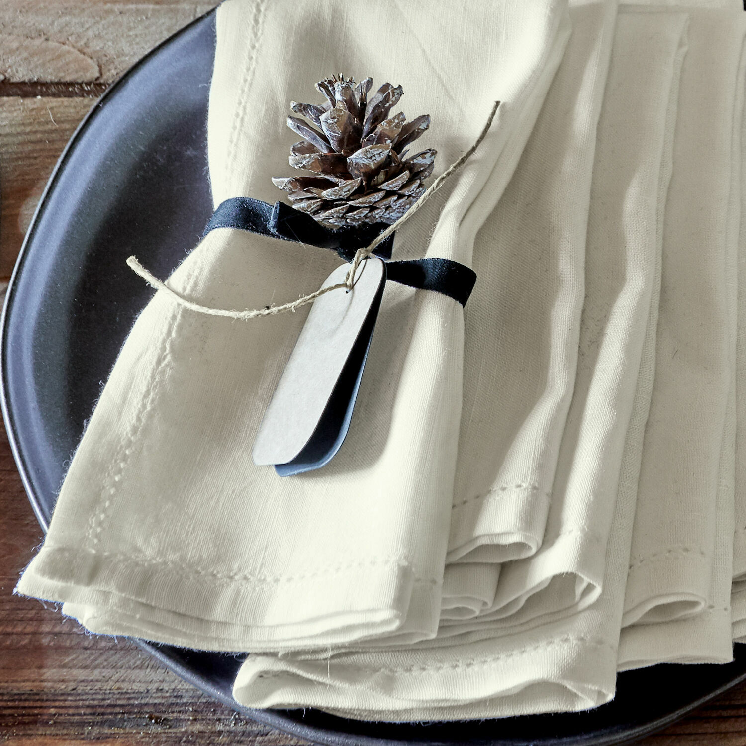 Serviette 6er Set Fibi weiß