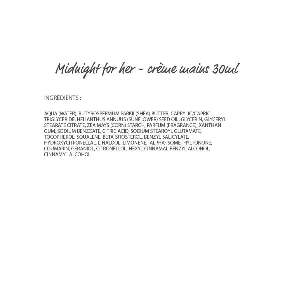 Midnight for her Crème mains et ongles hydratante 30ml